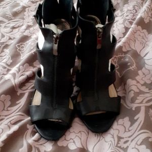 Black strappy heels